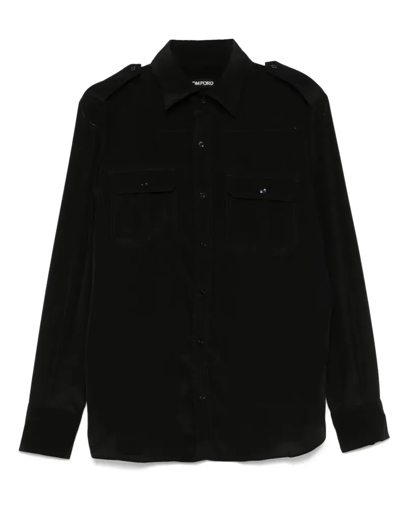 Tom Ford Hemd aus leichtem Krepp - Schwarz Schwarz