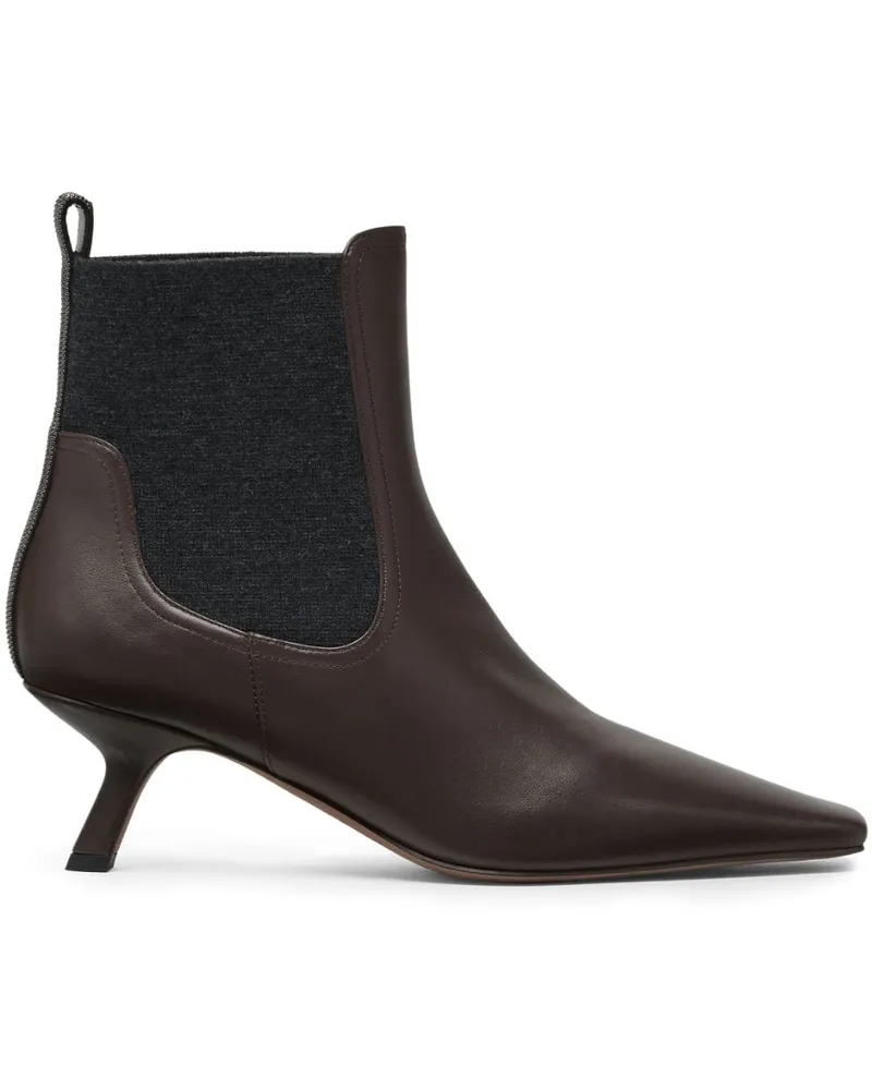 Brunello Cucinelli Stiefeletten mit Monili-Detail - Braun Braun