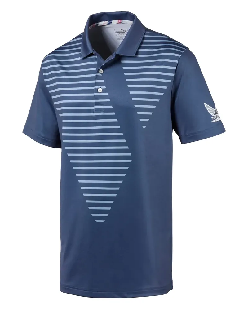 Puma Gestreiftes Volition Sky Poloshirt - Blau Blau