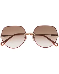 Chloé Sonnenbrille mit rundem Gestell Gold