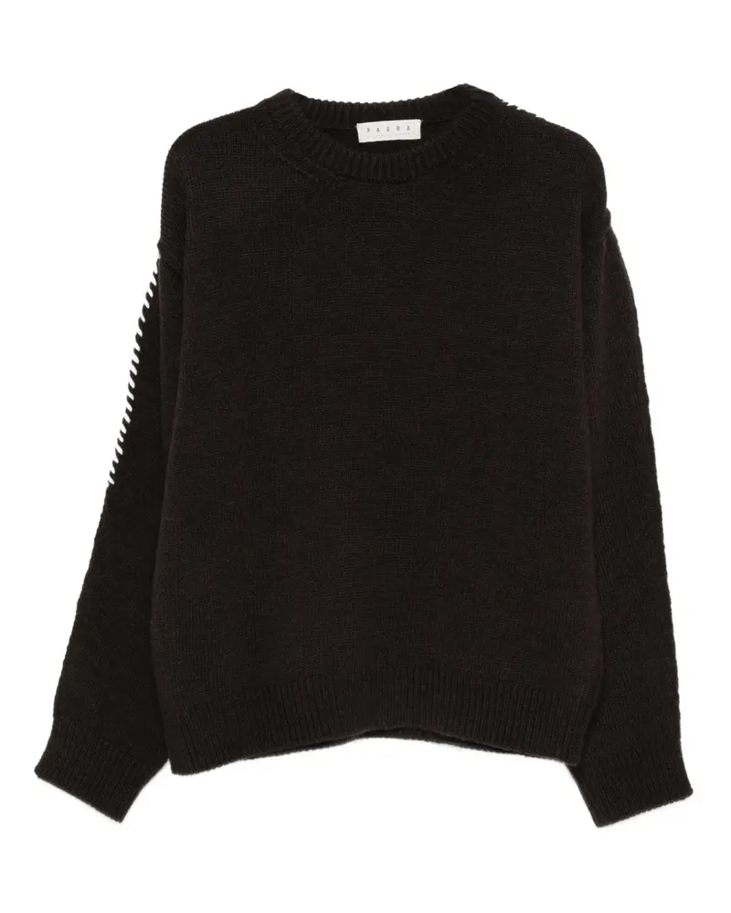 PAURA Pullover mit Ziernaht - Braun Braun