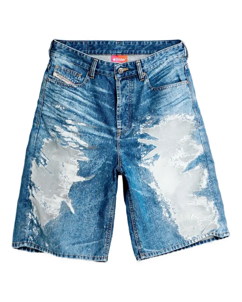 Diesel Jeans-Shorts in Distressed-Optik - Blau Blau