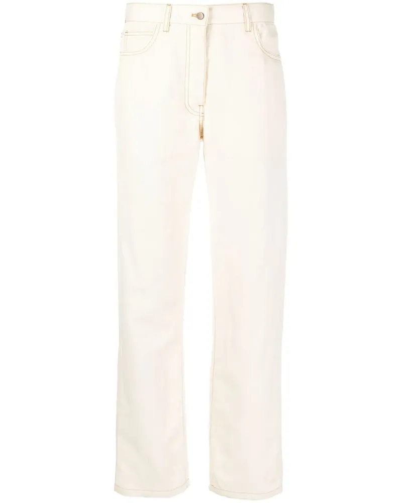 Giuliva Heritage Collection Taillenjeans mit geradem Bein - Weiß Weiß