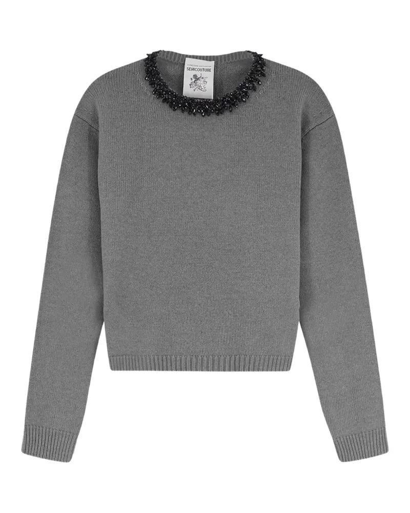 Semicouture Denny Pullover mit Perlen - Grau Grau