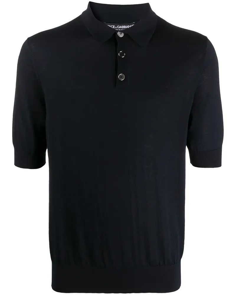 Dolce & Gabbana Gestricktes Poloshirt - Blau Blau