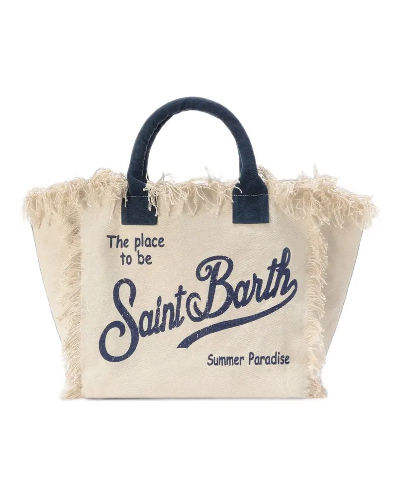 MC2 Saint Barth Canvas-Tote Bag mit Fransen - Nude Nude