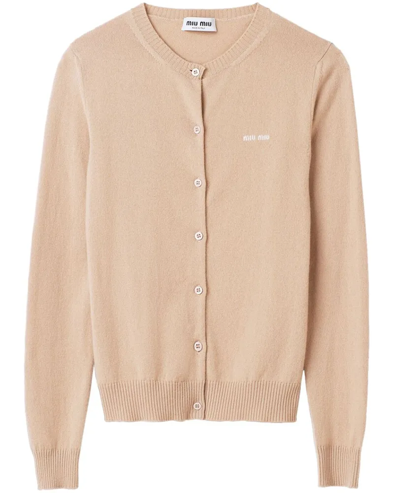 Miu Miu Klassischer Intarsien-Cardigan - Nude Nude