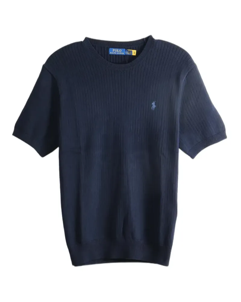 Ralph Lauren ribbed-knit logo-embroidered T-shirt - Blau Blau