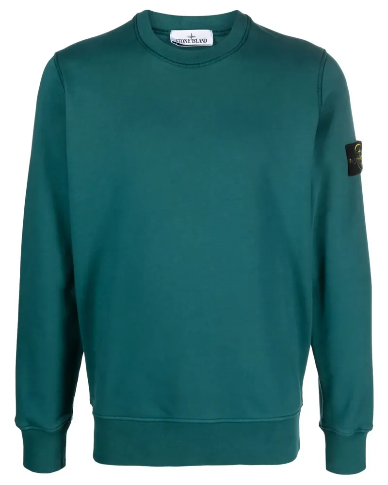 Stone Island Sweatshirt mit Kompass-Patch - Grün Grün