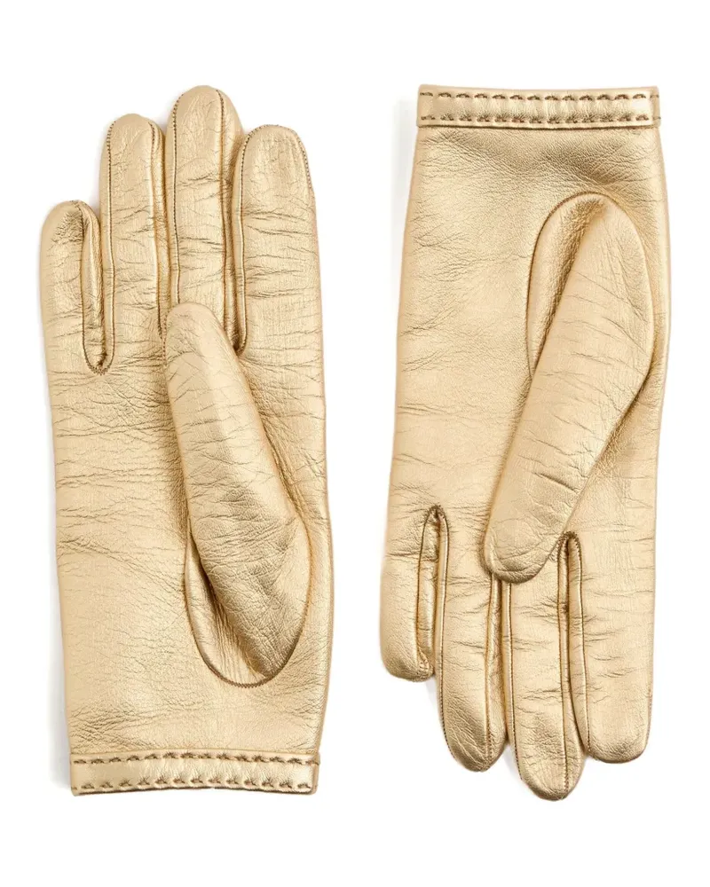 Valentino Garavani Handschuhe im Metallic-Look - Gold Gold