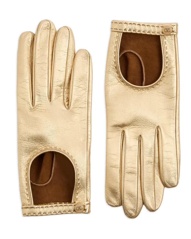 Valentino Garavani Handschuhe im Metallic-Look - Gold Gold