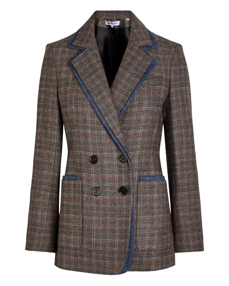 Veronica Beard Hedi plaid double-breasted blazer - Braun Braun