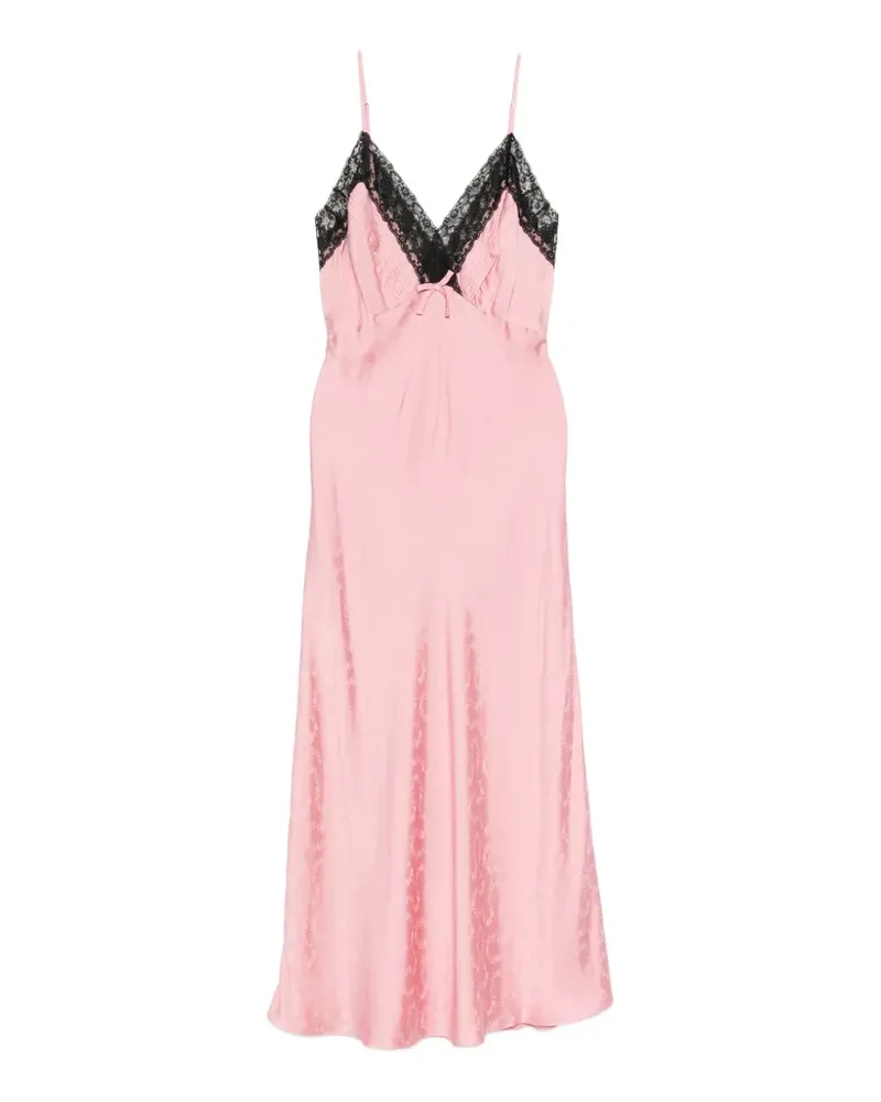 RIXO Alberta lace-trim jacquard maxi dress - Rosa Rosa