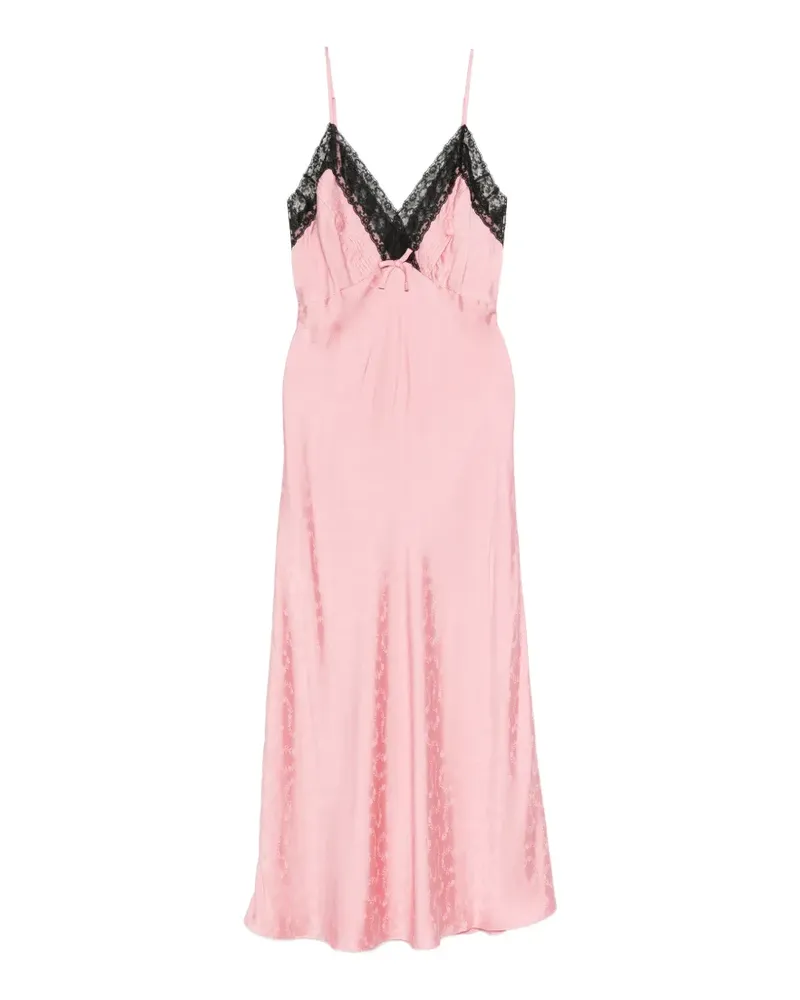 RIXO Alberta lace-trim jacquard maxi dress - Rosa Rosa