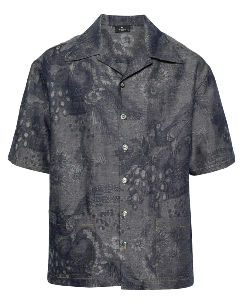 Etro Hemd mit Jacquardmuster - Blau Blau