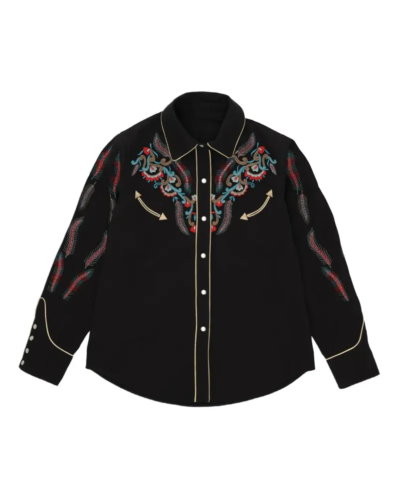 Fortela Taissa embroidered shirt - Schwarz Schwarz