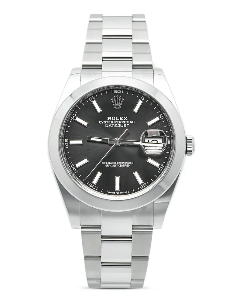Rolex 2024 Datejust Oystersteel Armbanduhr 41mm - Schwarz Schwarz