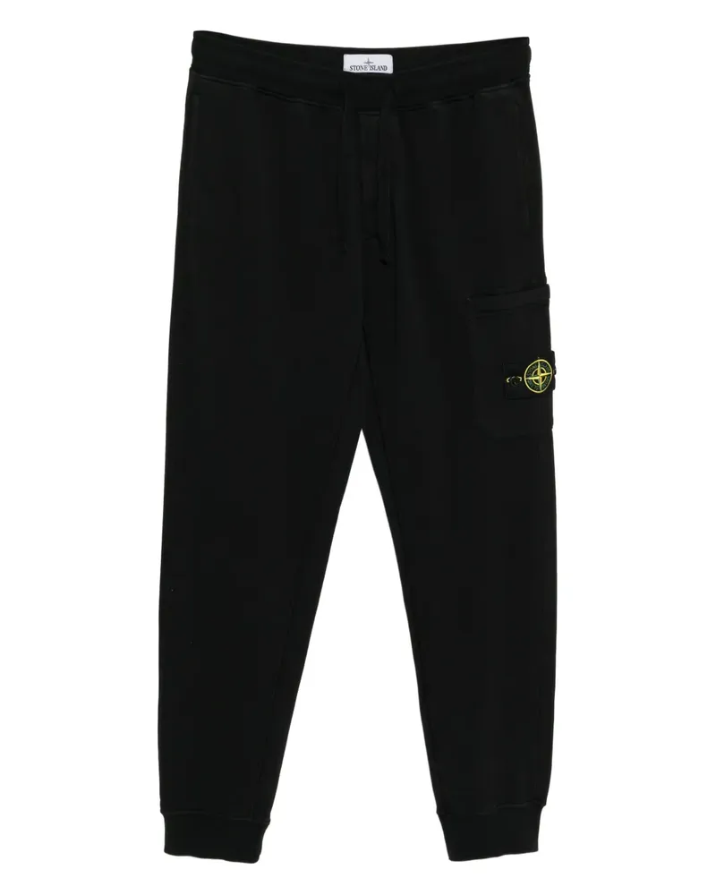 Stone Island Hose mit Logo-Patch - Schwarz Schwarz