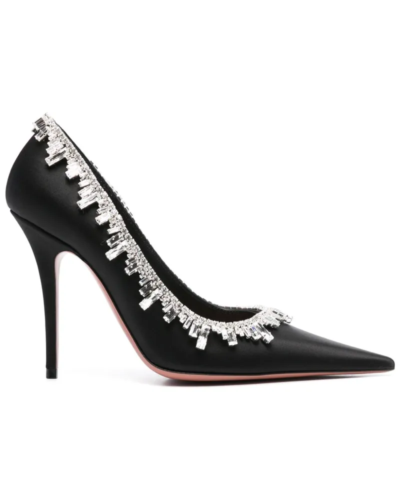 Amina Muaddi Pumps mit Kristallen 105mm - Schwarz Schwarz