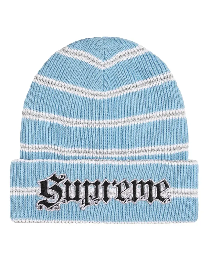 Supreme Being Beanie mit Metallic-Streifen - Blau Blau