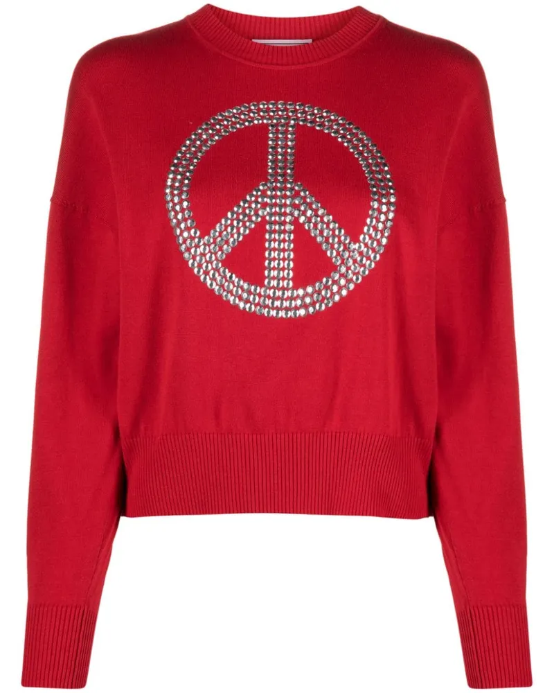 Moschino Pullover mit Strass Rot