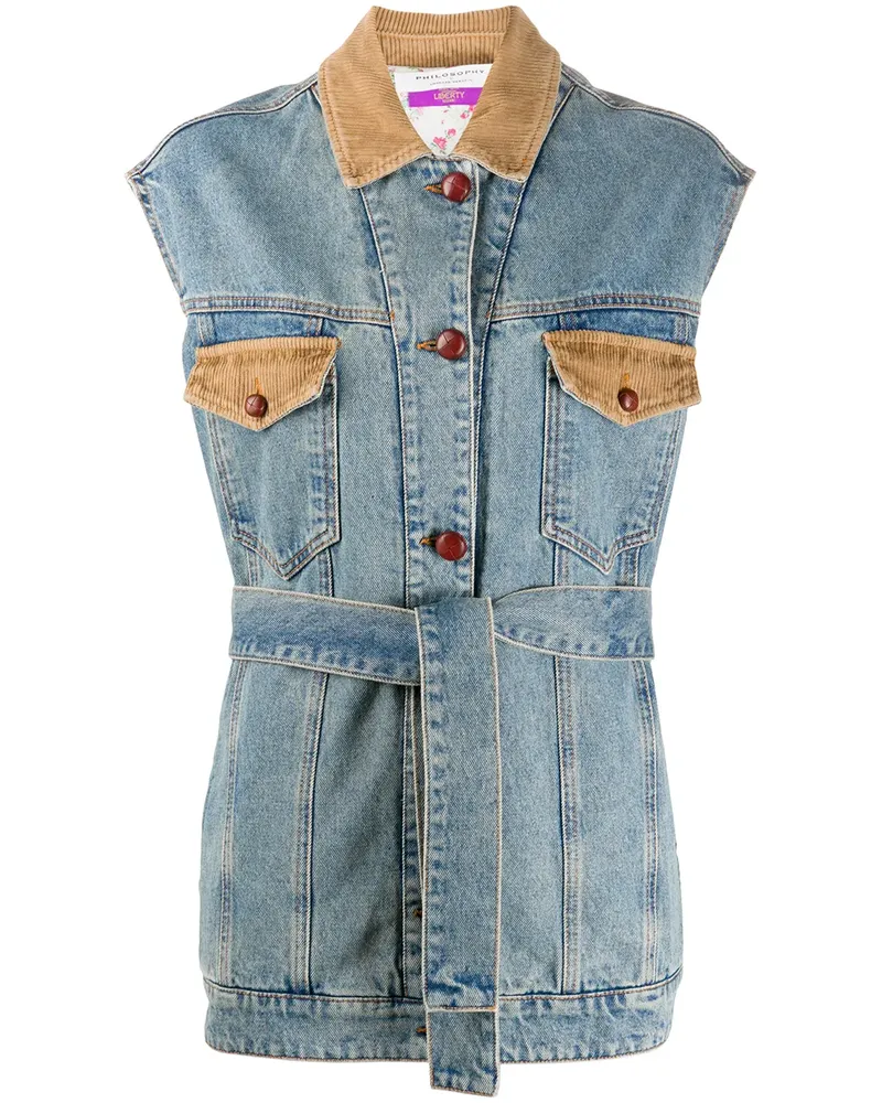 Philosophy Di Lorenzo Serafini Jacke aus Cord - Blau Blau