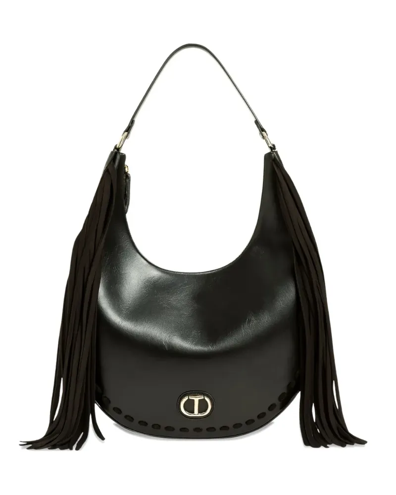 Twin-Set fringe-detail shouder bag - Schwarz Schwarz