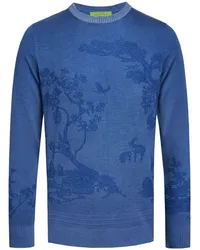 Shanghai Tang Jacquard-Pullover mit Spray-Effekt Blau