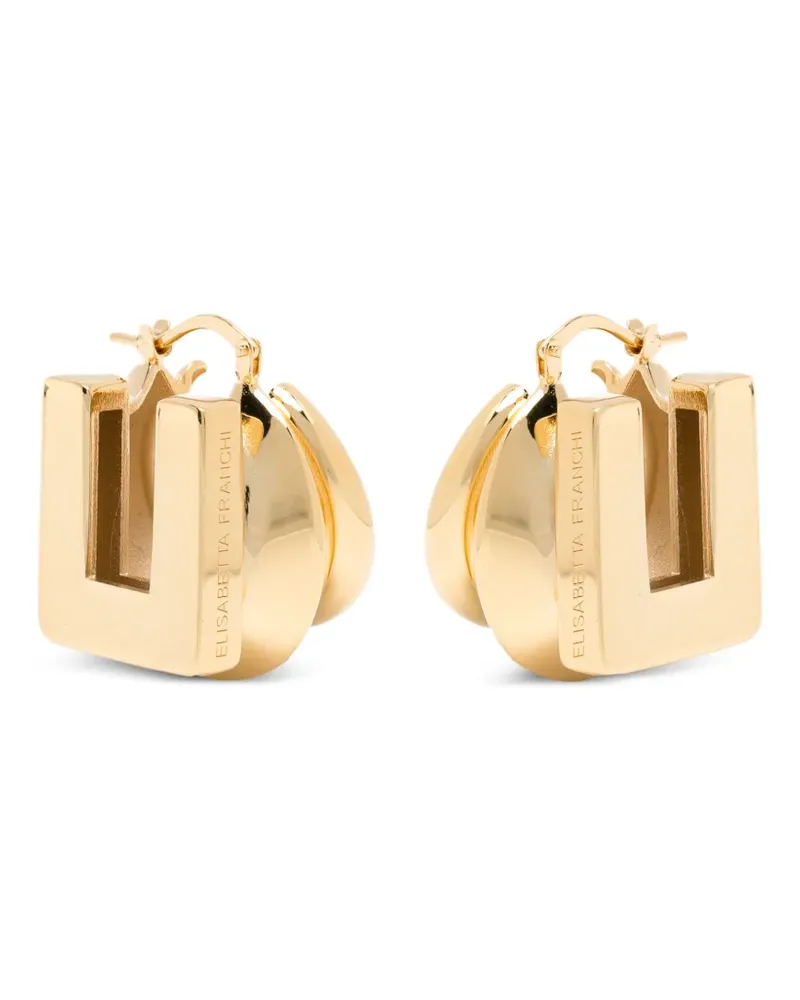 Elisabetta Franchi Ohrringe mit Logo - Gold Gold