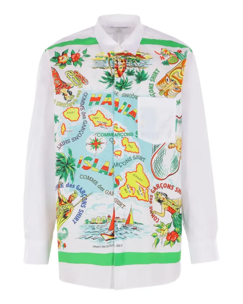 Comme des Garçons graphic-print poplin shirt - Weiß Weiß