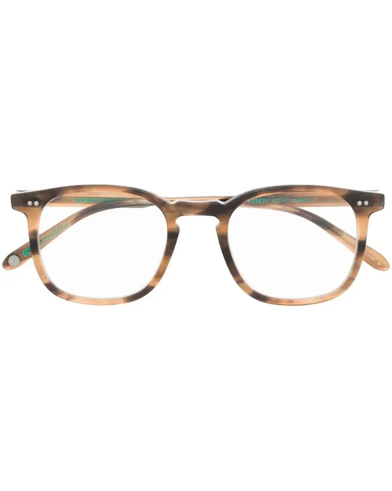 Garrett Leight Eckige Brille in Schildpattoptik - Braun Braun