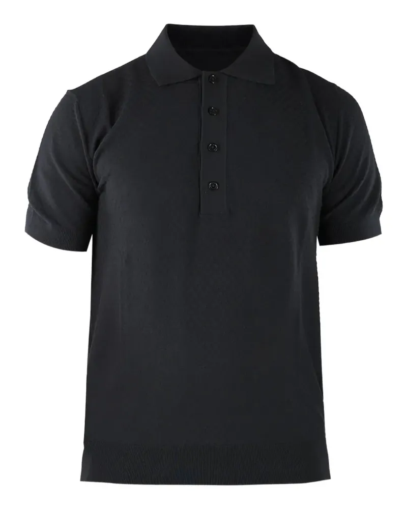 Paolo Pecora Milano Gestricktes Poloshirt - Schwarz Schwarz