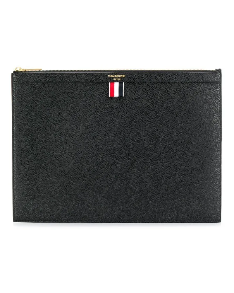 Thom Browne Clutch mit Ripsband Schwarz