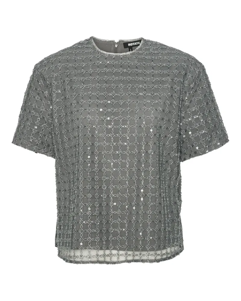 ROTATE Birger Christensen beaded T-shirt - Grau Grau