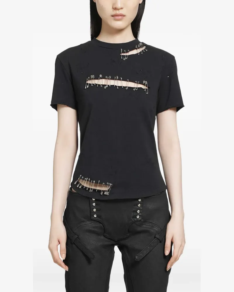 Dilara Findikoglu T-Shirt mit Cut-Out - Schwarz Schwarz