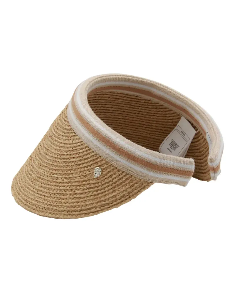 Helen Kaminski Bianca 12 striped raffia visor - Nude Nude