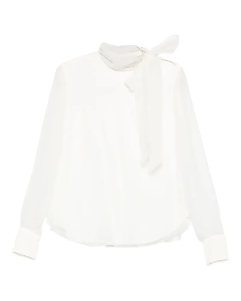 Brunello Cucinelli Bluse mit Schleifendetail - Weiß Weiß