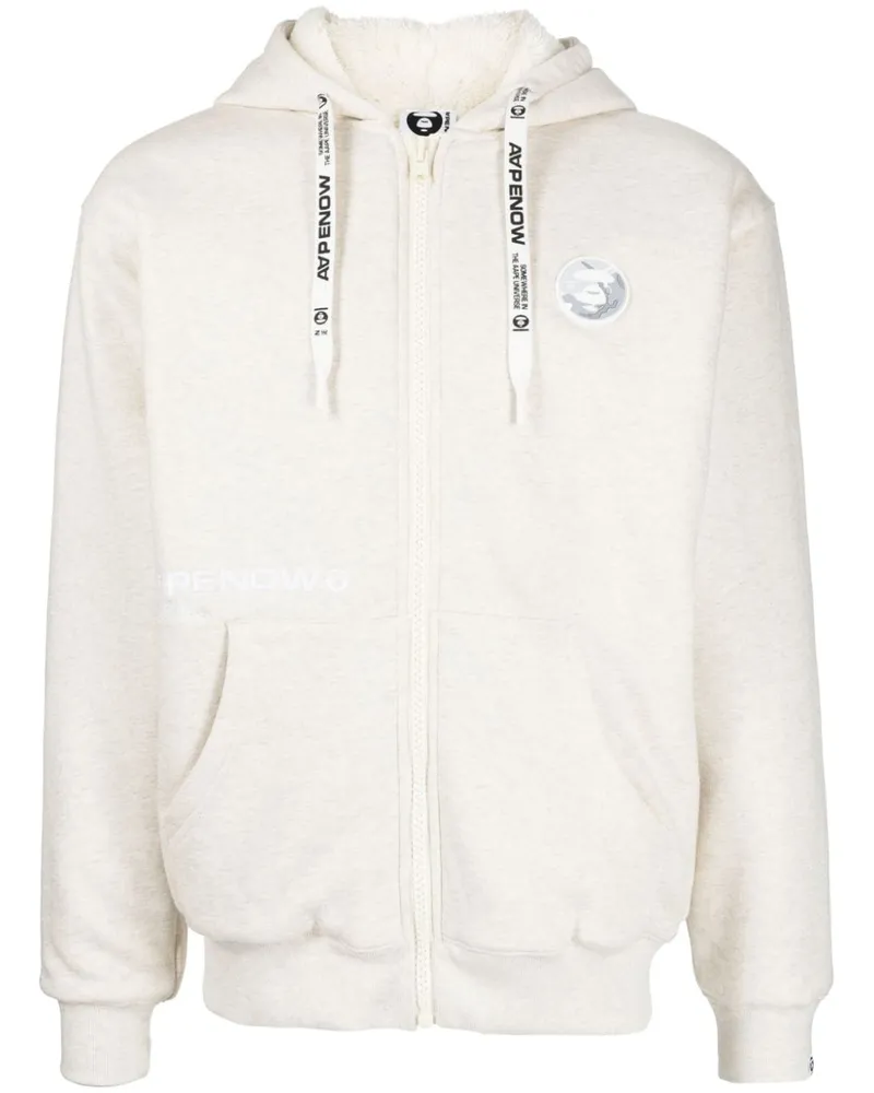 BAPE Kapuzenjacke mit Logo-Applikation - Weiß Weiß