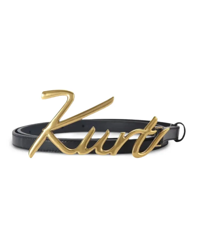 Kurt Geiger Gürtel mit Metall-Logo - Schwarz Schwarz