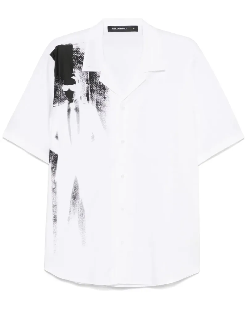 Karl Lagerfeld Hemd mit grafischem Print Weiß