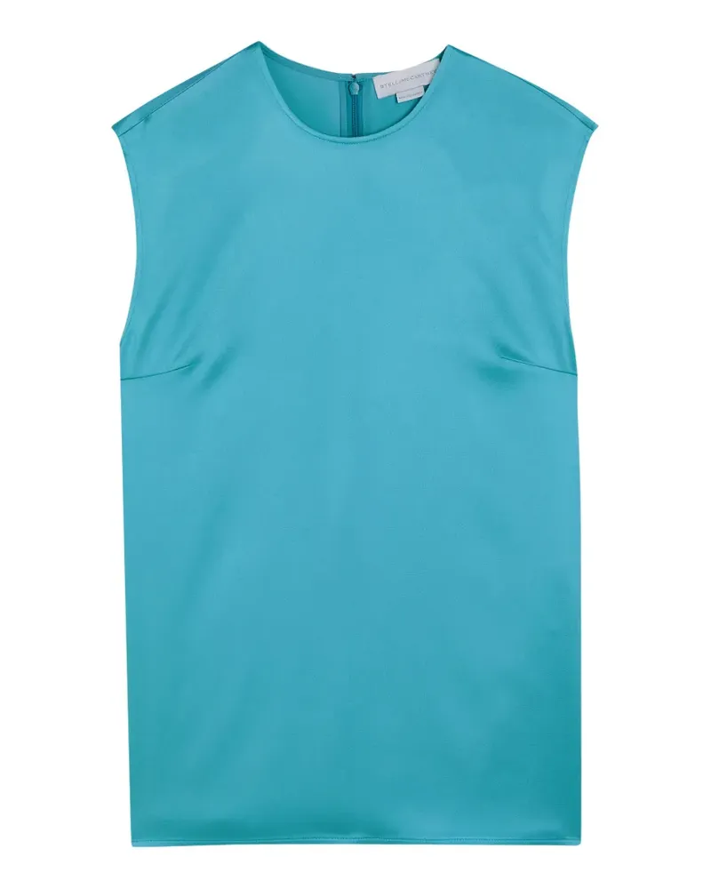 Stella McCartney satin zip-up tank top - Blau Blau
