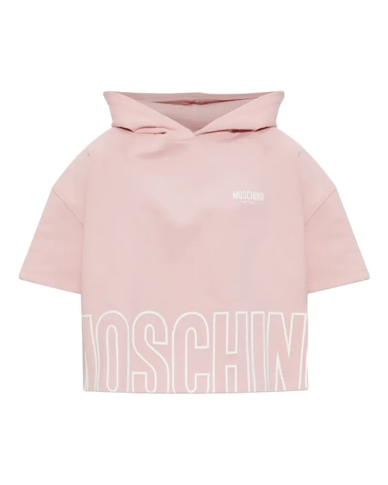 Moschino logo-detail short-sleeve hoodie - Rosa Rosa