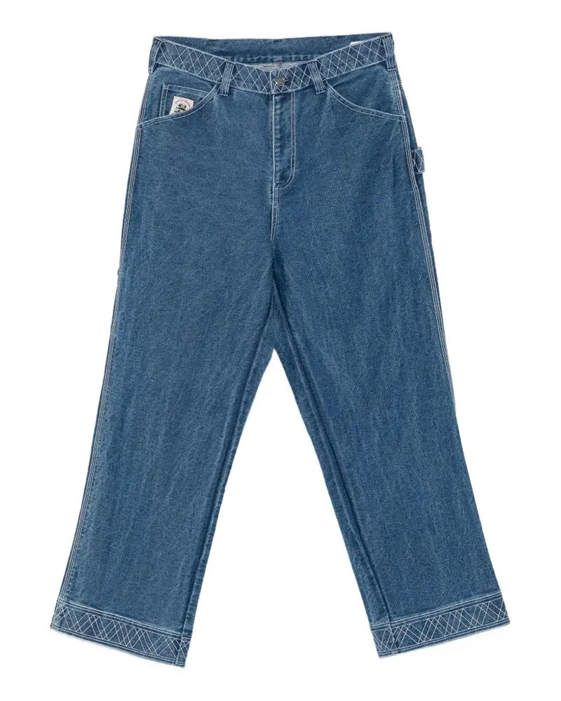 BODE embroidered trousers - Blau Blau