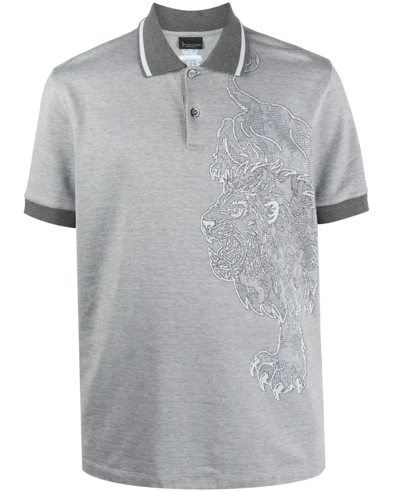 Billionaire Poloshirt mit Löwen-Print - Grau Grau