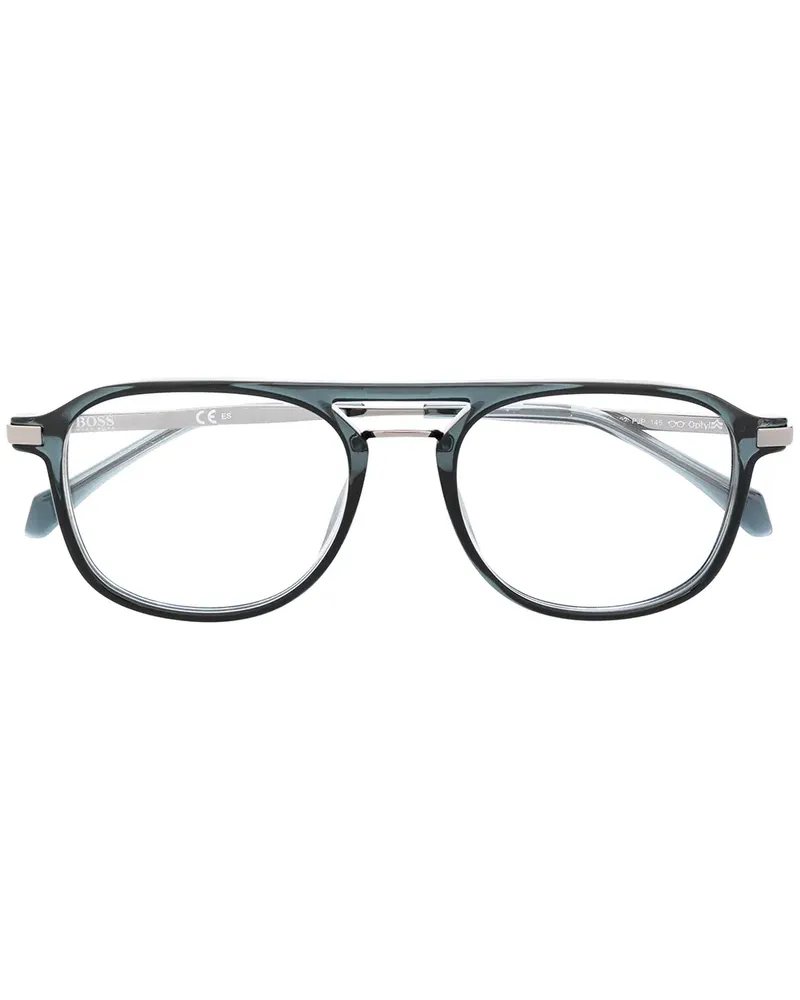 HUGO BOSS Brille mit ovalem Gestell - Blau Blau
