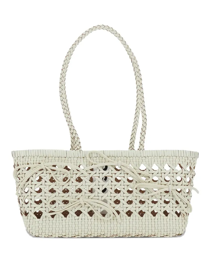 OSOI Gewebte Biscuit Schultertasche mit Flechtriemen - Nude Nude