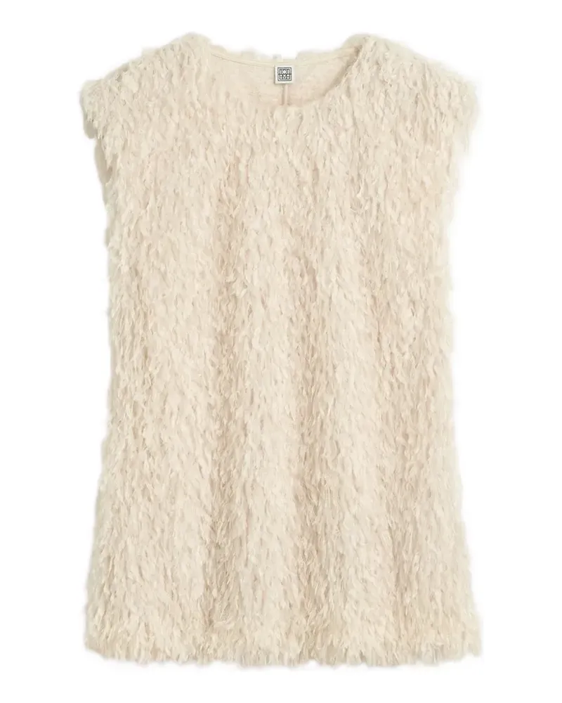 Totême feathered-jersey top - Nude Nude