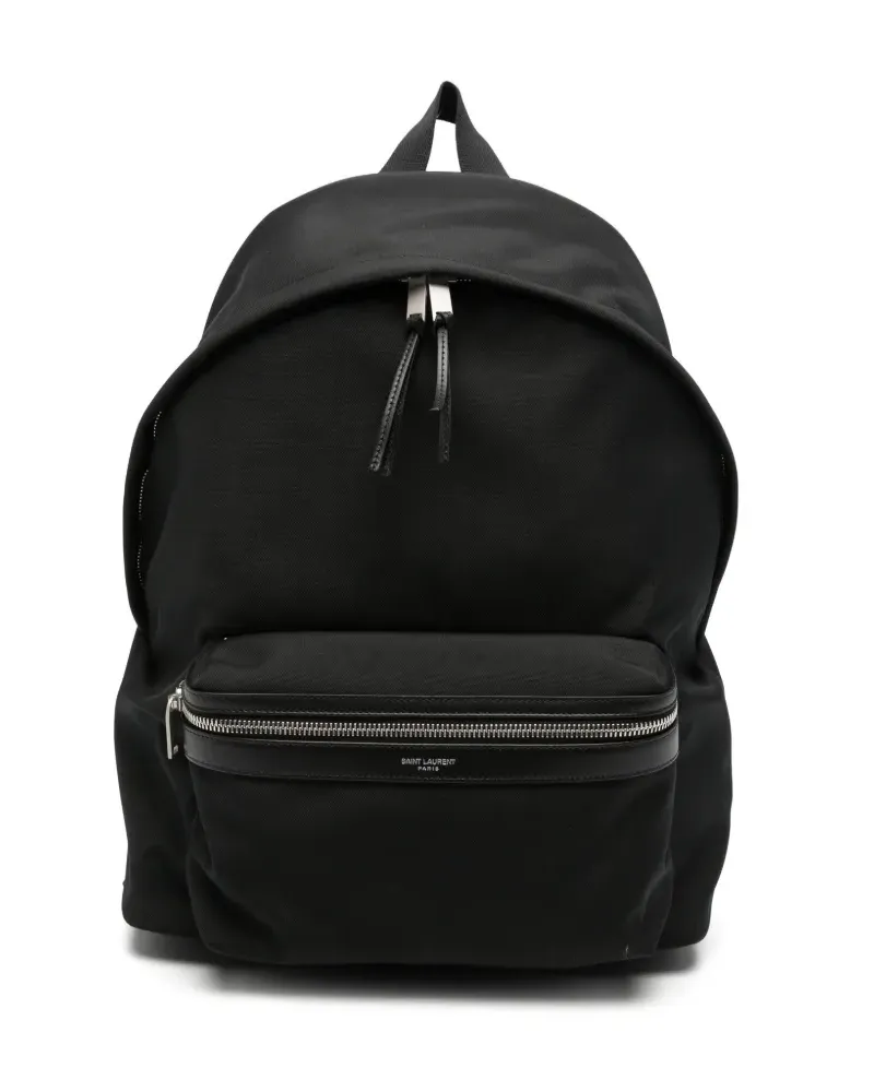 Saint Laurent City backpack in canvas, nylon and leather - Schwarz Schwarz