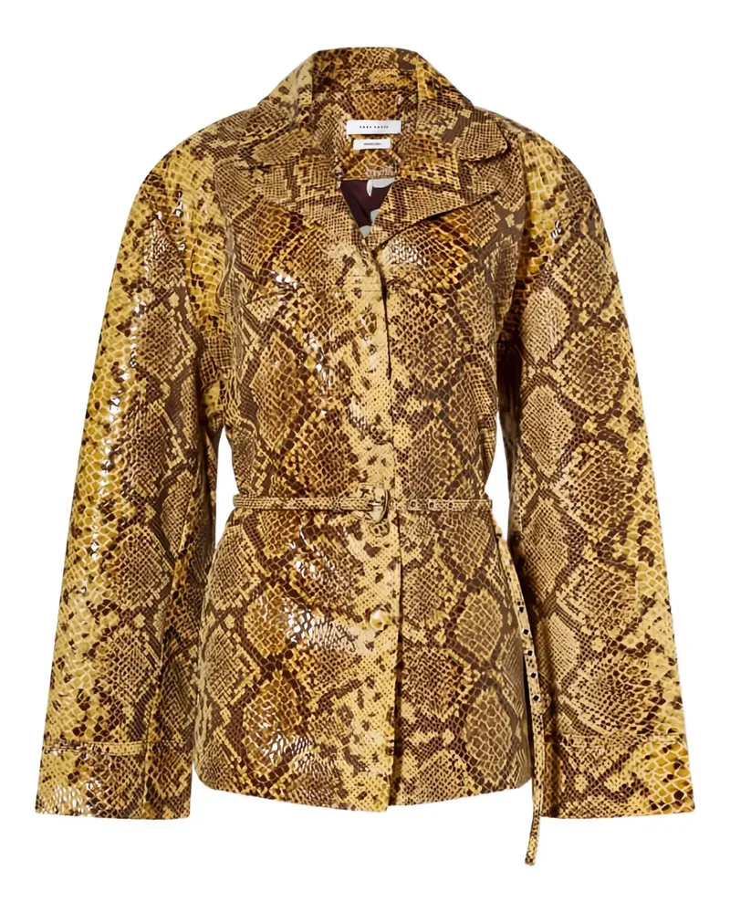 Saks Potts Lisbet snakeskin belted jacket - Braun Braun