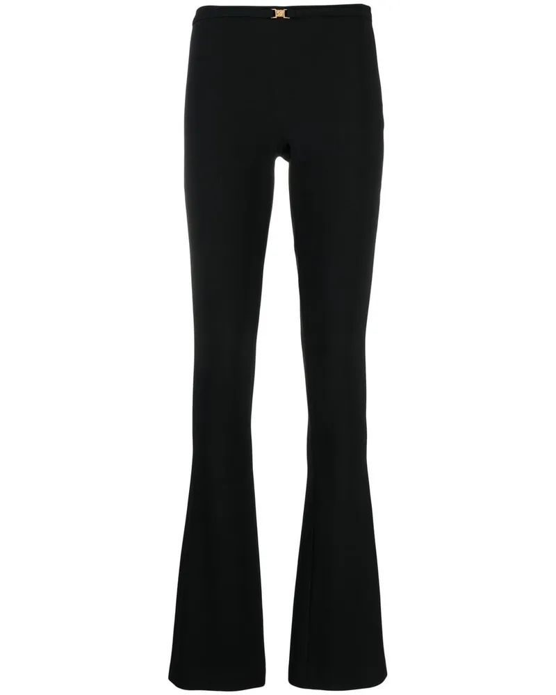 Blumarine Schlaghose mit Logo-Schnalle - Schwarz Schwarz